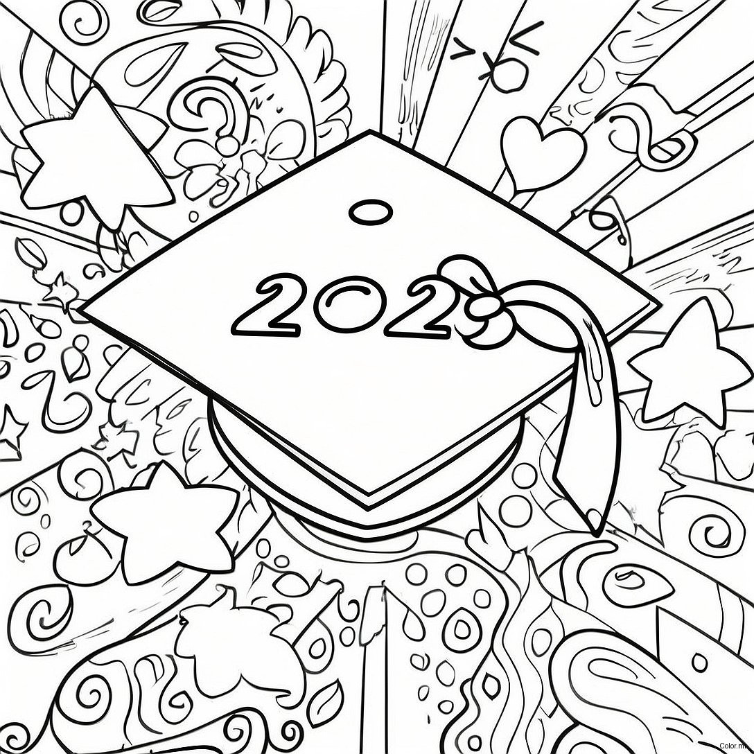 Class Of 2024 Graduation Cap Coloring Page 15329 12840