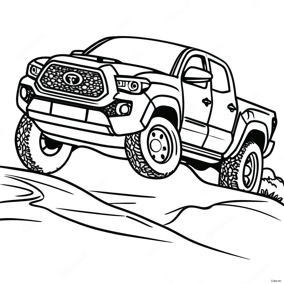 Classic Toyota Tacoma Off Roading Coloring Page 27334 24917