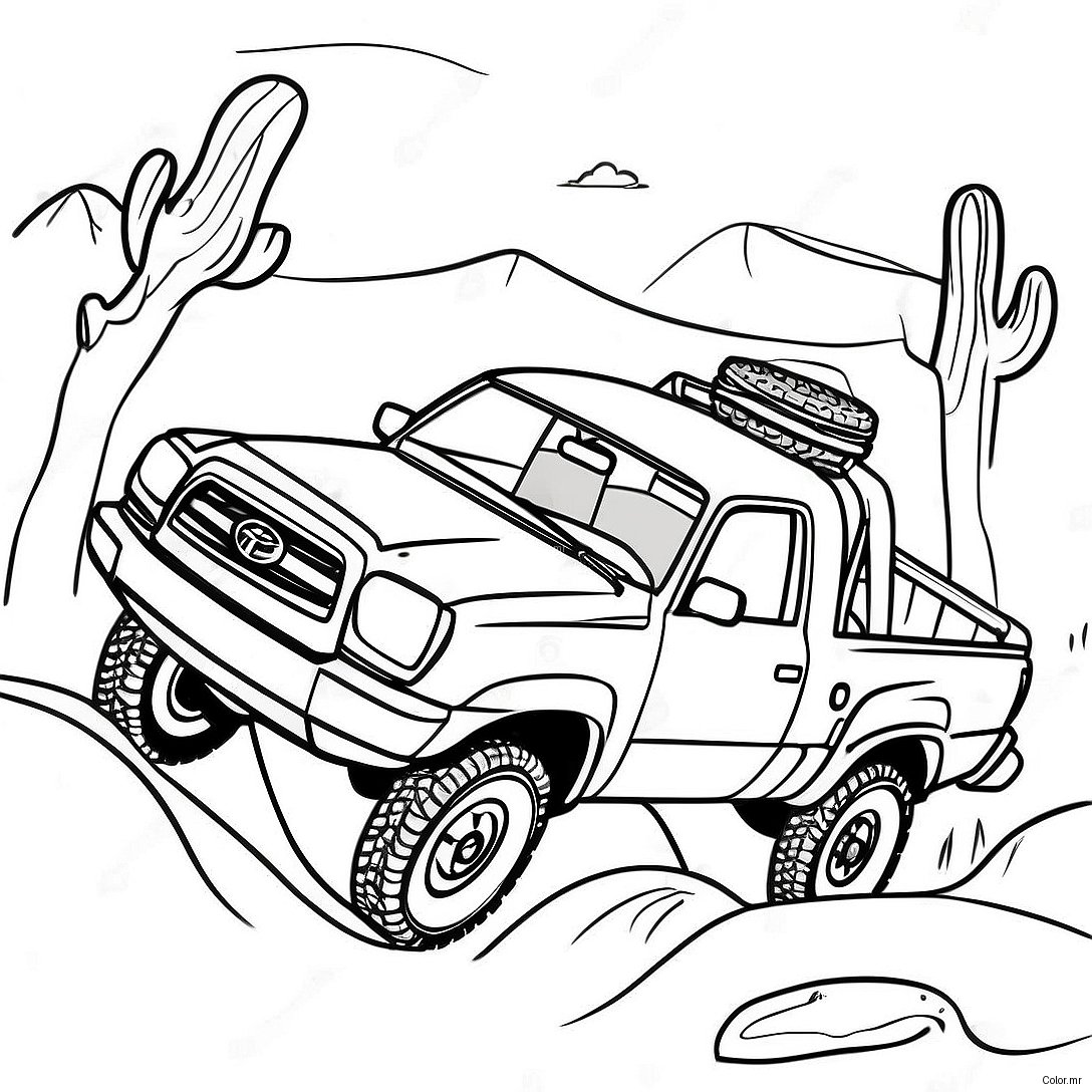 Classic Toyota Tacoma Off Roading Coloring Page 27334 24918