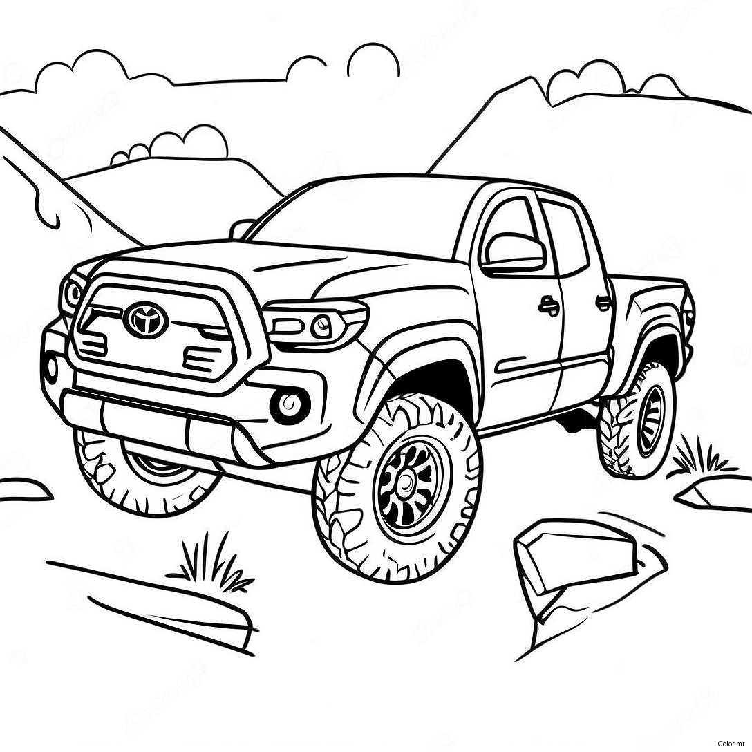 Classic Toyota Tacoma Off Roading Coloring Page 27334 24919