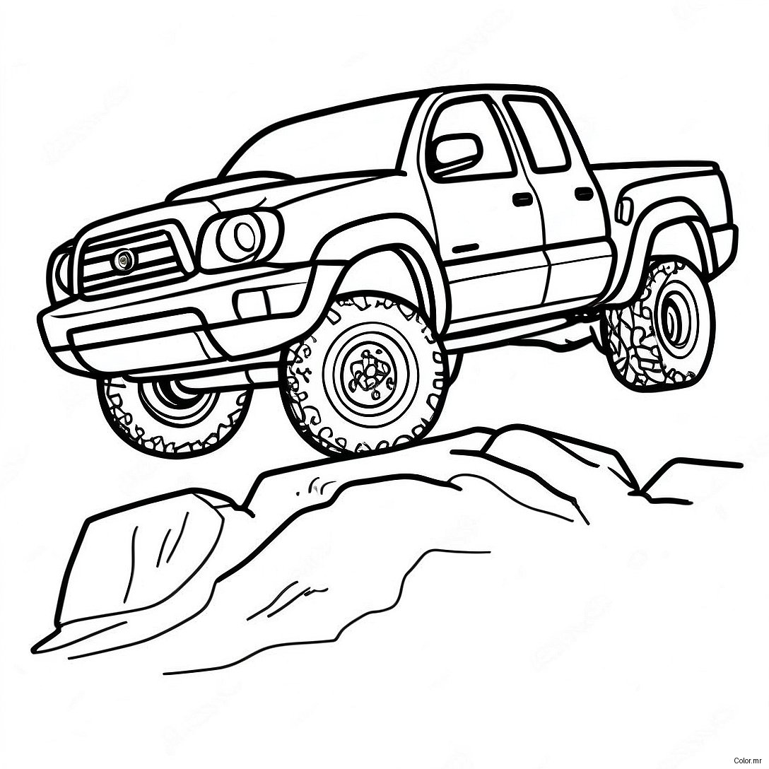 Classic Toyota Tacoma Off Roading Coloring Page 27334 24920