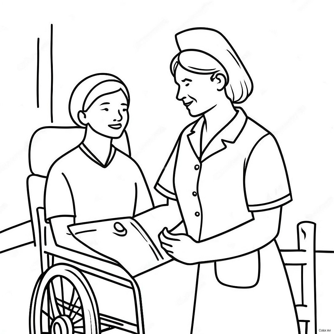 Cna Nurse Helping Patient Coloring Page 47084 39186