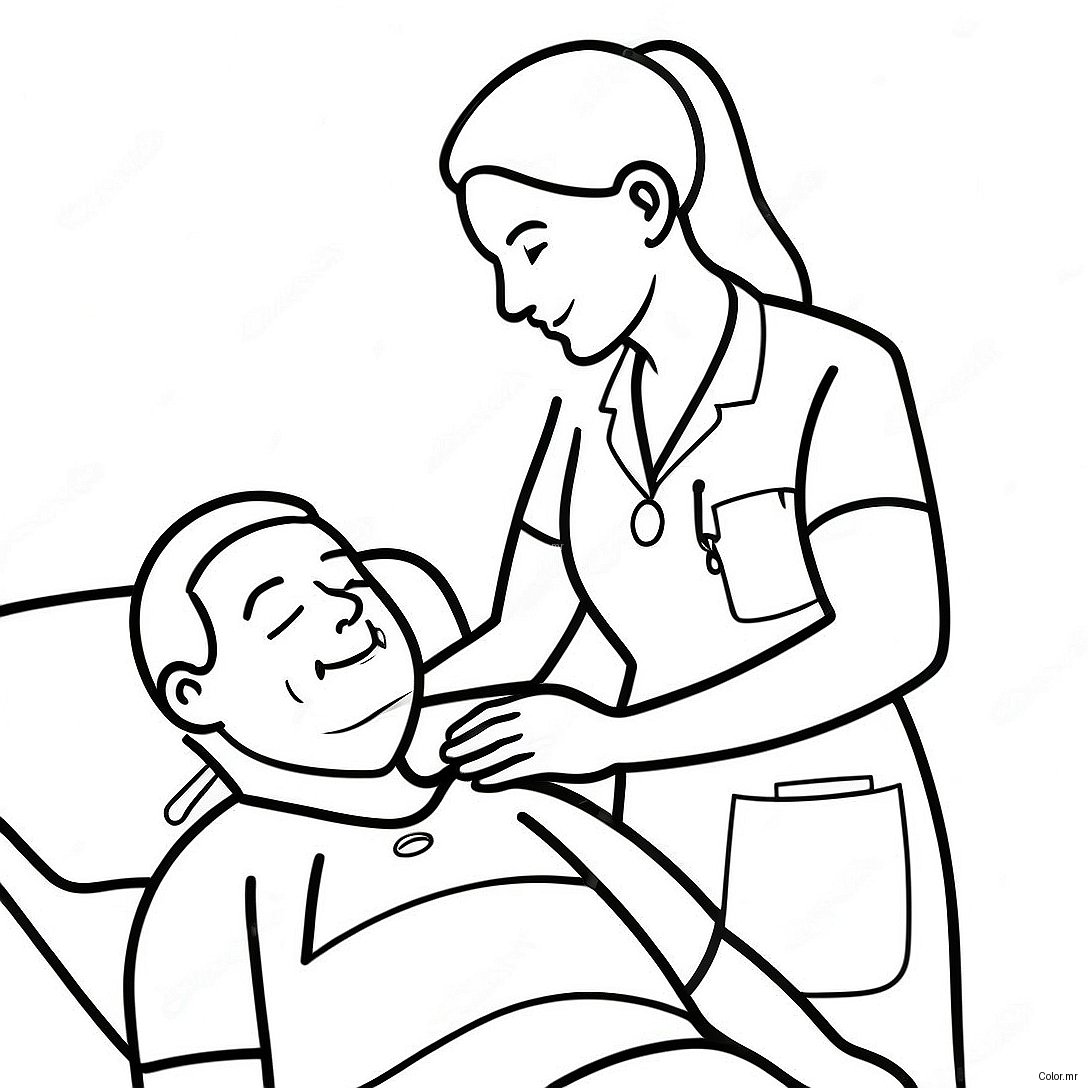 Cna Nurse Helping Patient Coloring Page 47084 39188