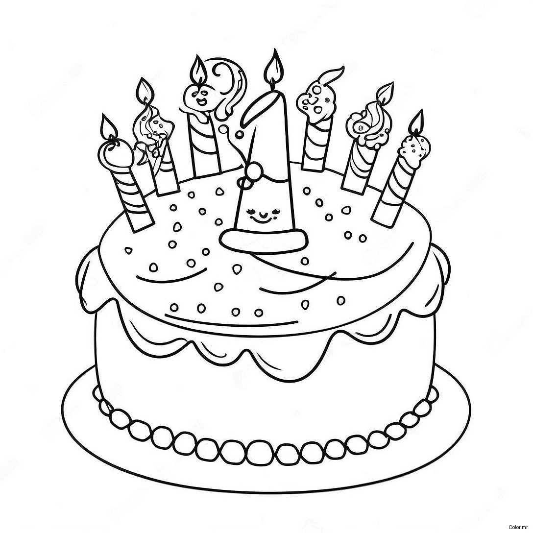 Colorful 12th Birthday Cake Coloring Page 68563 56538