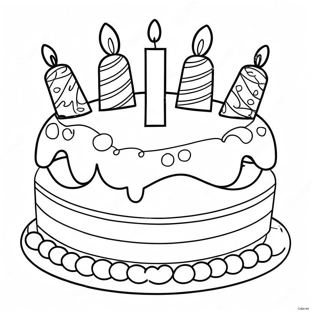 Colorful 12th Birthday Cake Coloring Page 68563 56539