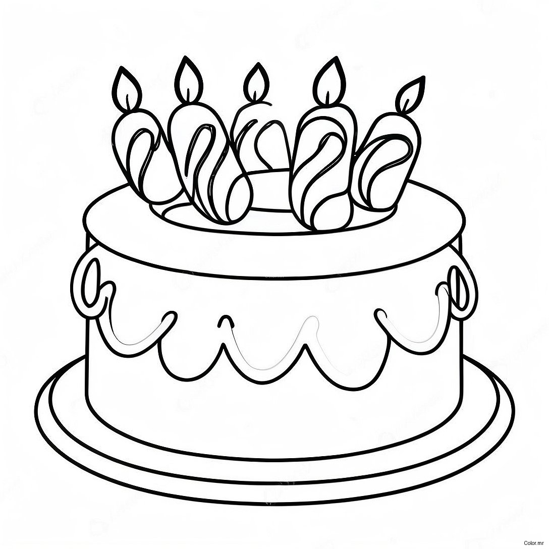 Colorful 12th Birthday Cake Coloring Page 68563 56540