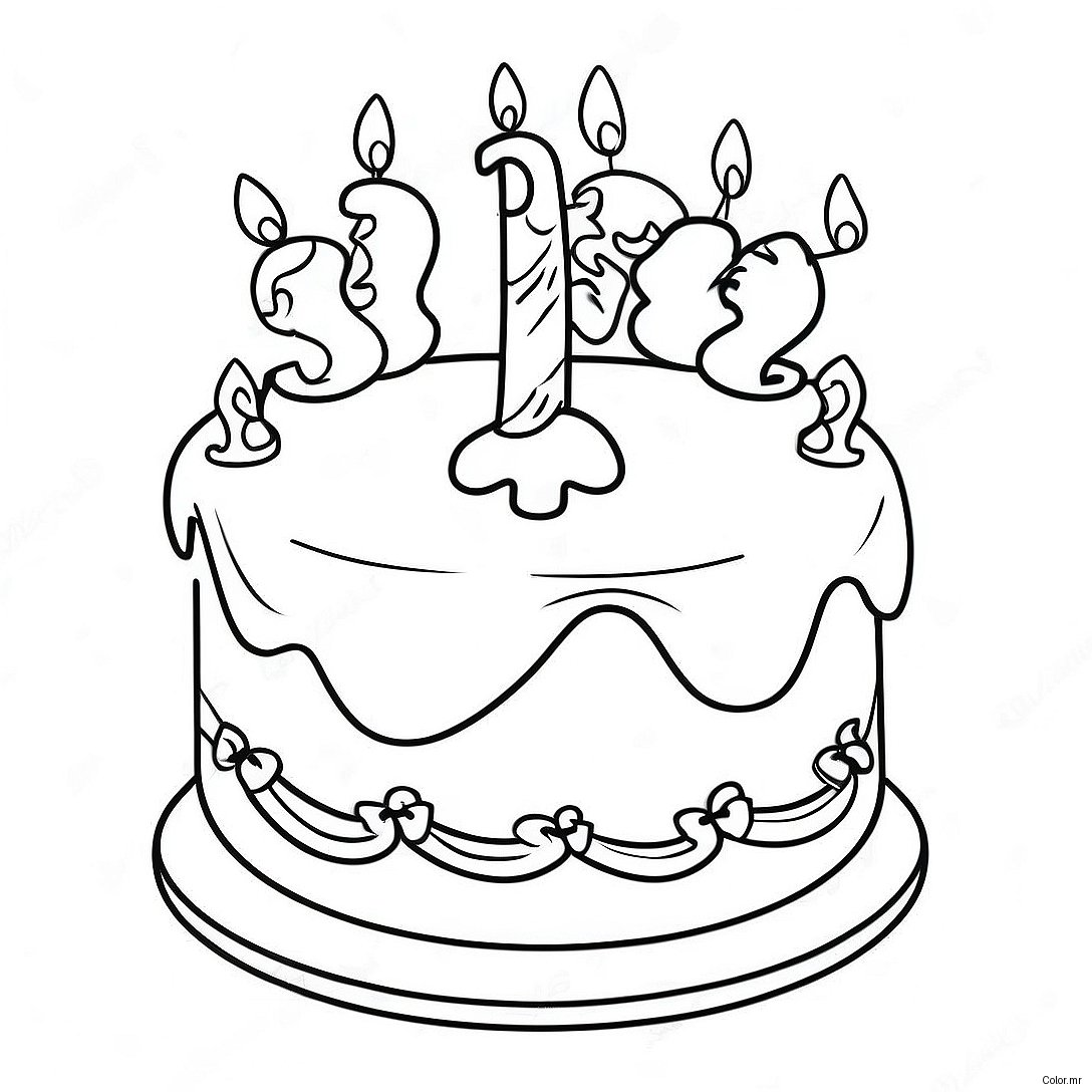 Colorful 3rd Birthday Cake Coloring Page 29538 26638
