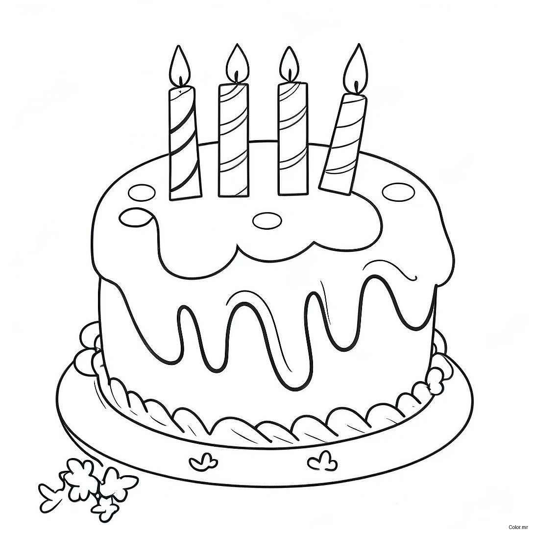 Colorful 7th Birthday Cake Coloring Page 47494 39510