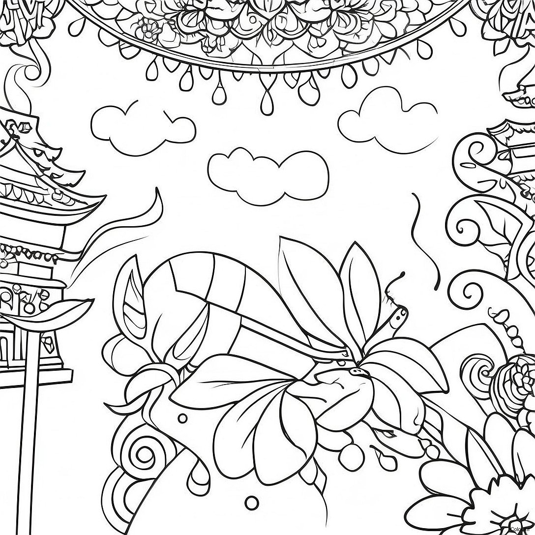 Colorful Aapi Festival Celebration Coloring Page 17686 14833