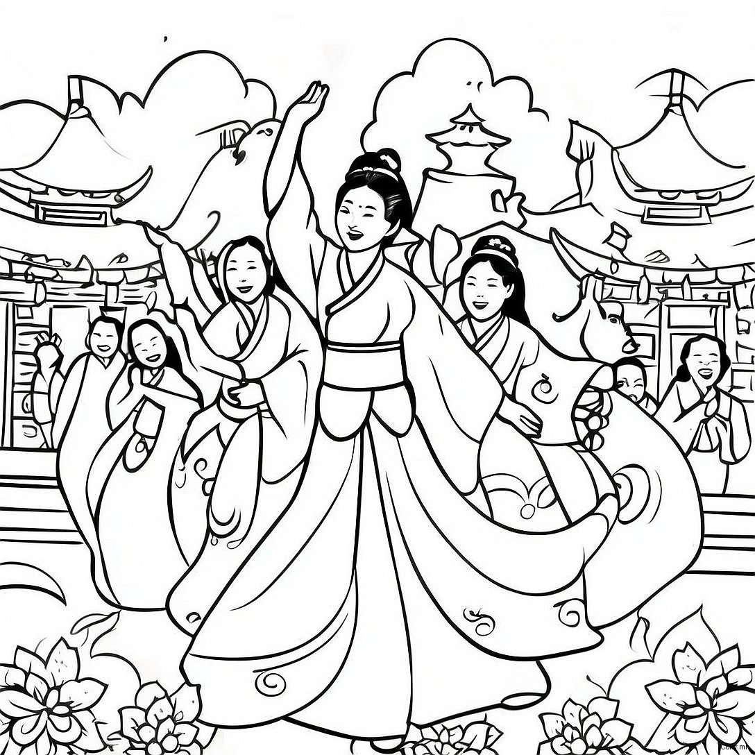 Colorful Aapi Festival Celebration Coloring Page 17686 14834