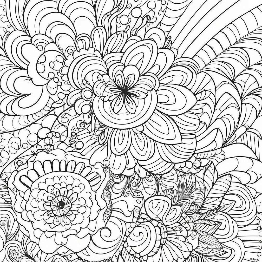 Colorful Aesthetic Trippy Patterns Coloring Page 16783 14130