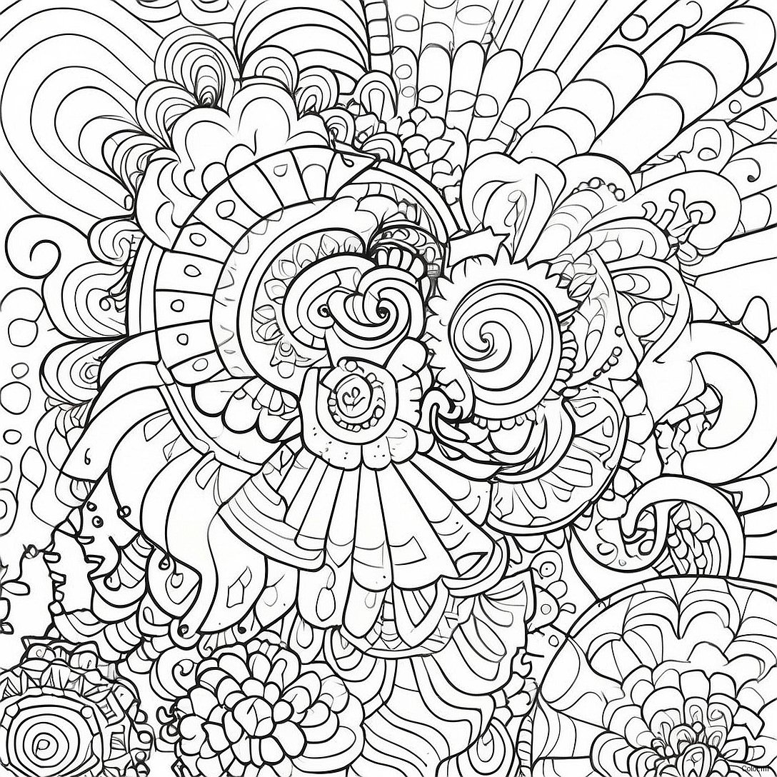 Colorful Aesthetic Trippy Patterns Coloring Page 16783 14131