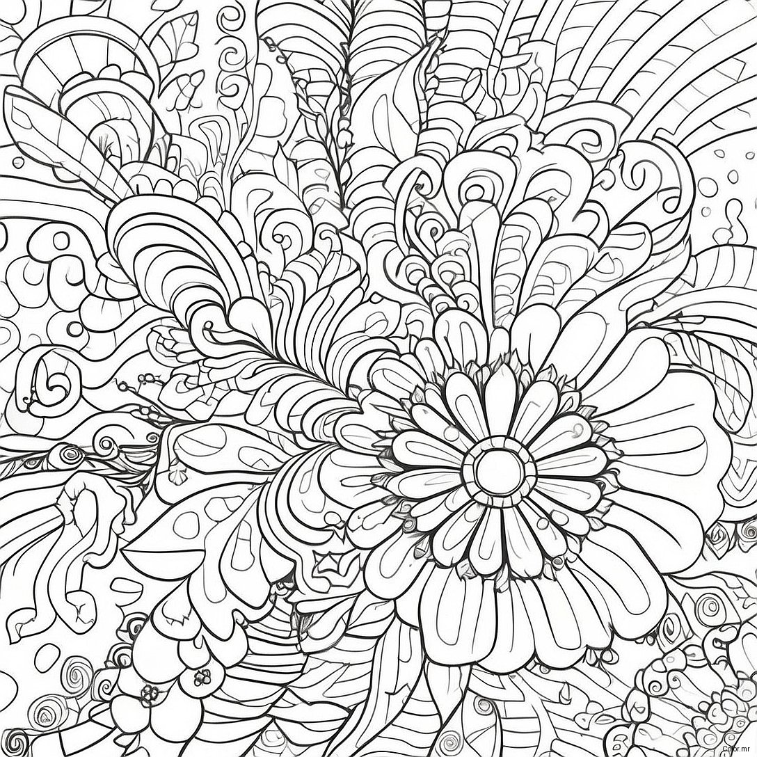 Colorful Aesthetic Trippy Patterns Coloring Page 16783 14132