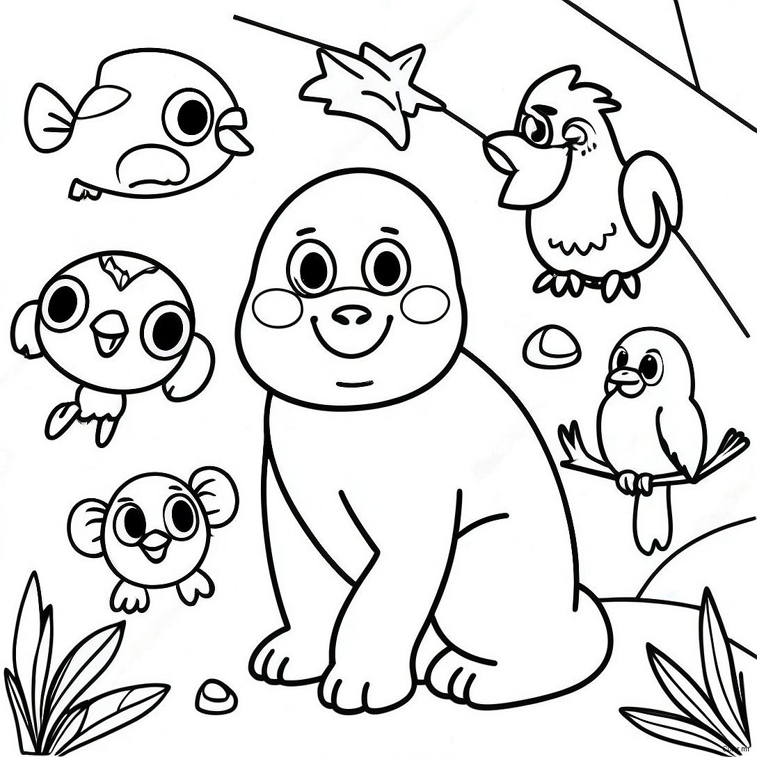 Colorful Amazon Rainforest Animals Coloring Page 64140 53053