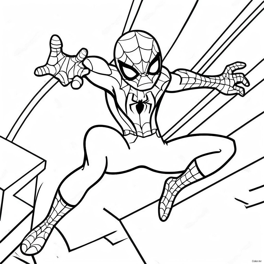 Colorful Among Us Spider Man In Action Coloring Page 49515 41110