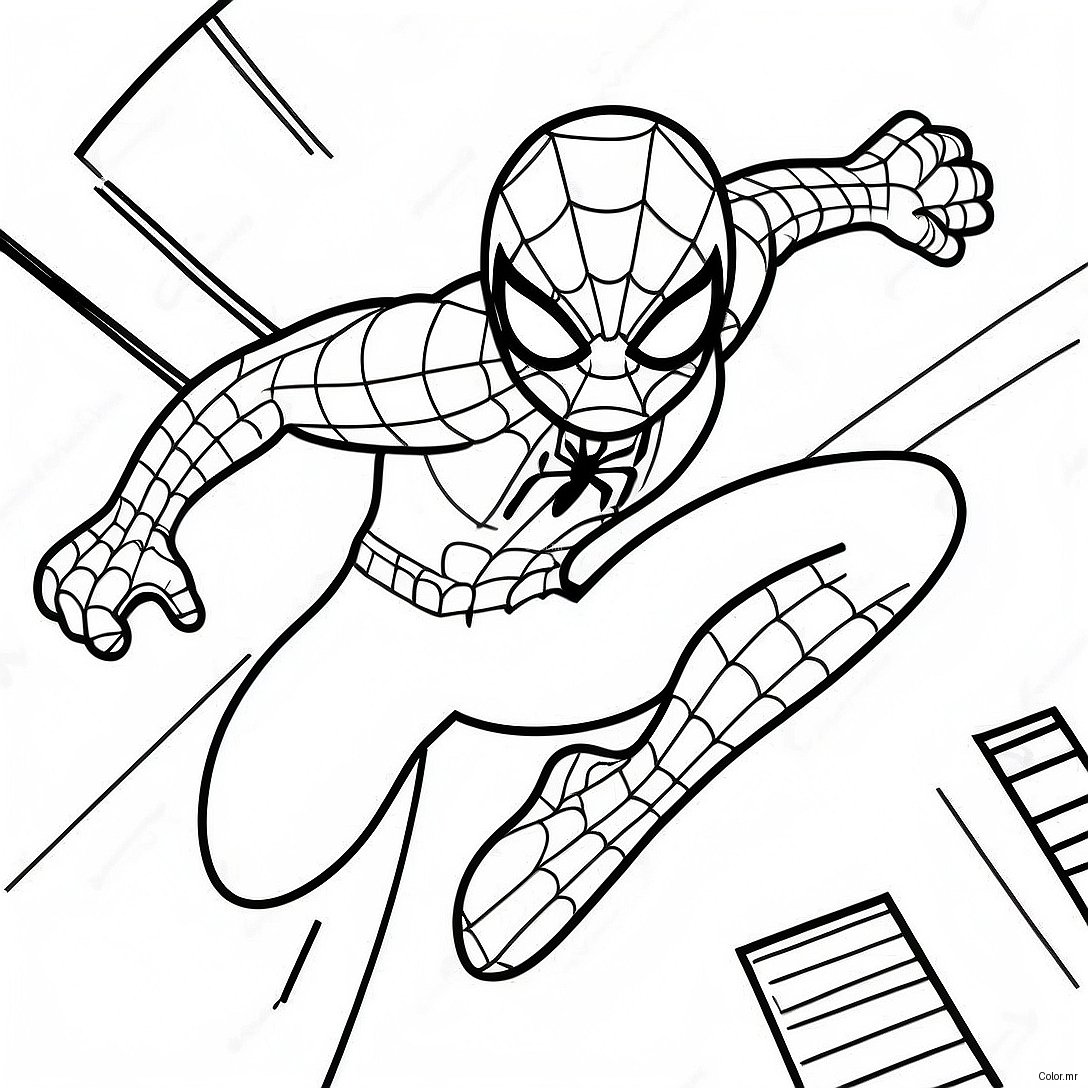Colorful Among Us Spider Man In Action Coloring Page 49515 41309
