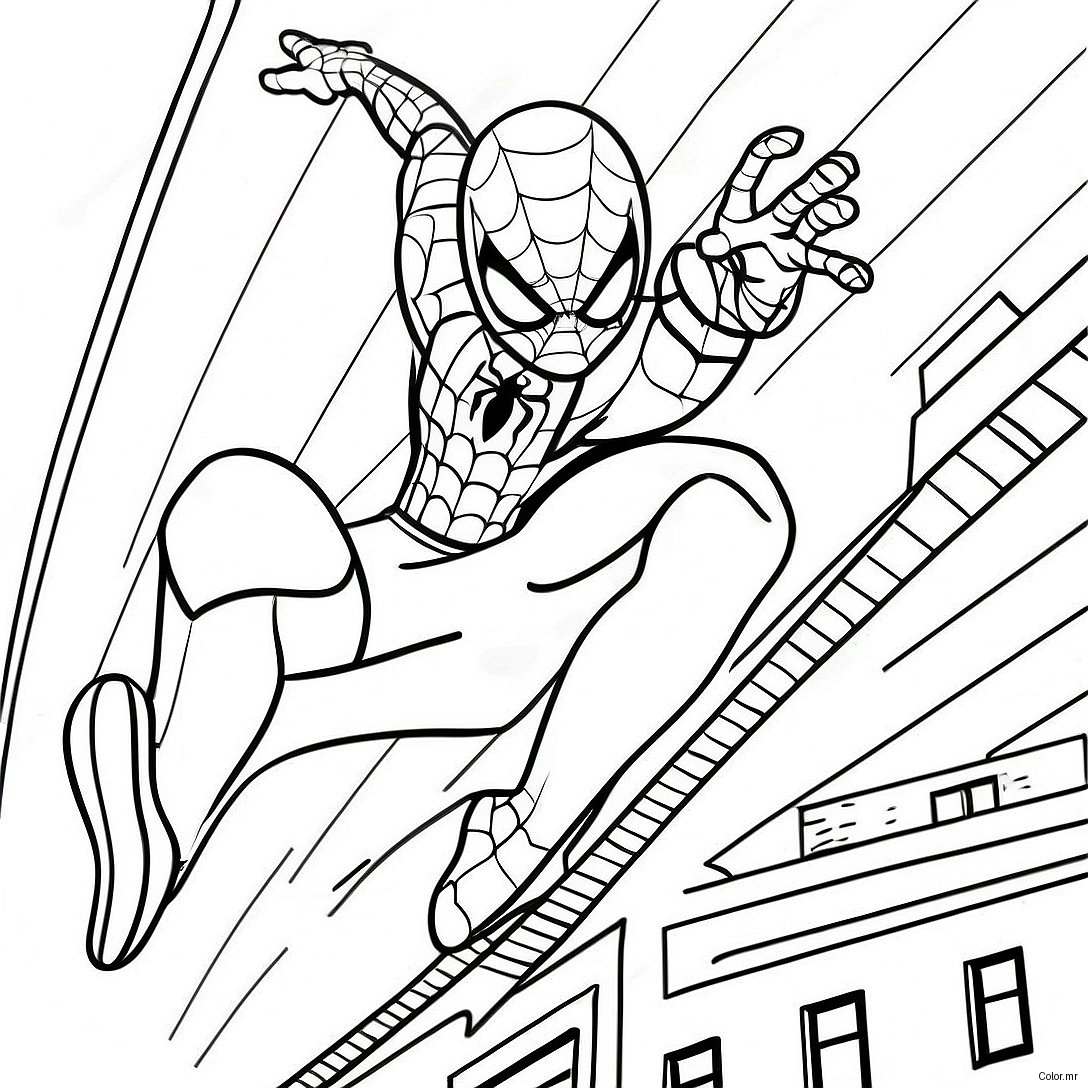 Colorful Among Us Spider Man In Action Coloring Page 49515 41310