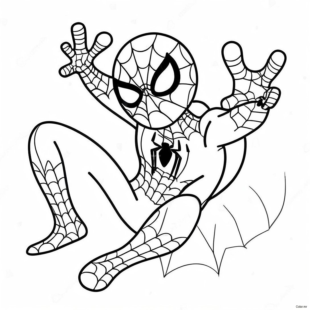 Colorful Among Us Spider Man In Action Coloring Page 49515 41311