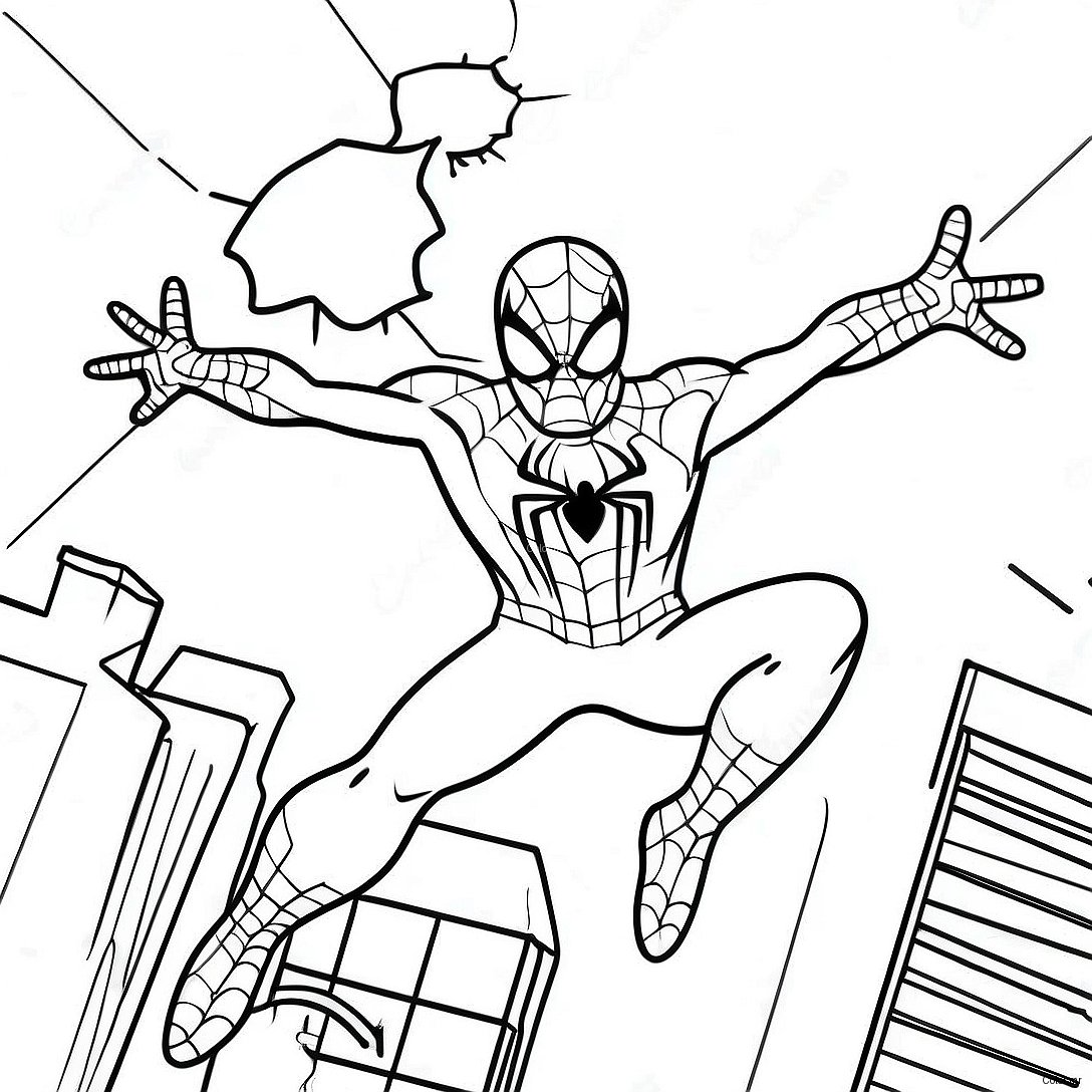 Colorful Among Us Spider Man In Action Coloring Page 49515 41312
