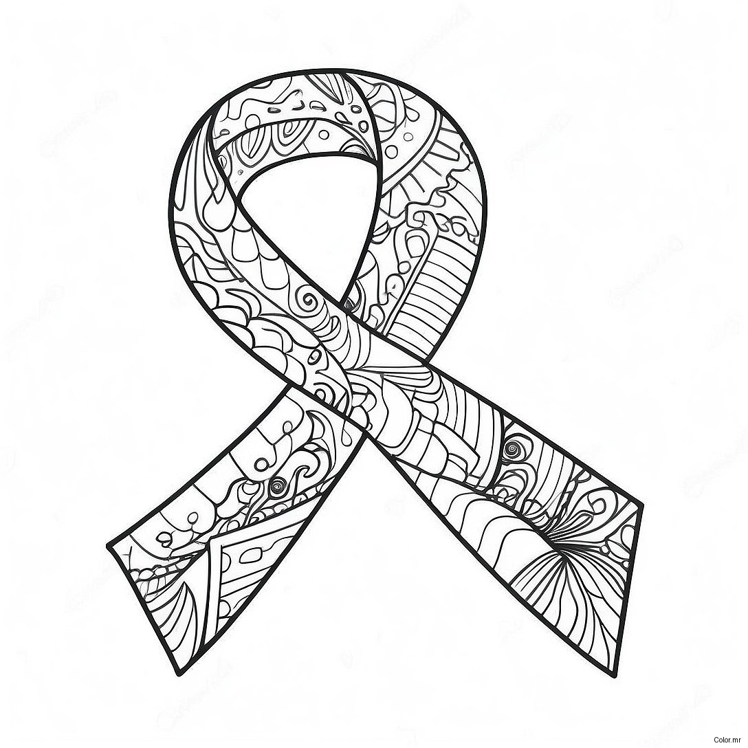 Colorful Arfid Awareness Ribbon Coloring Page 71774 59322