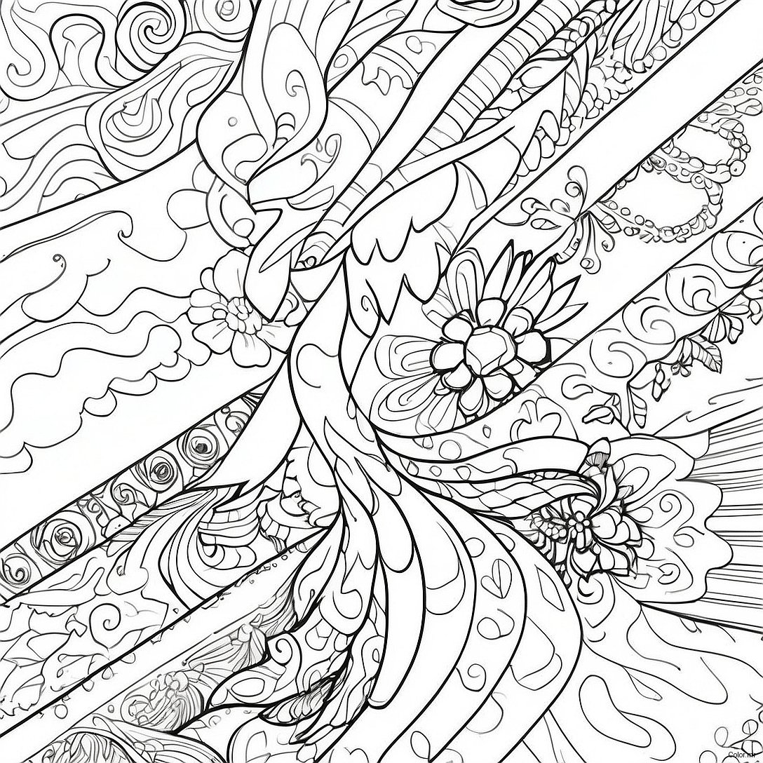 Colorful Arfid Awareness Ribbon Coloring Page 71774 59324