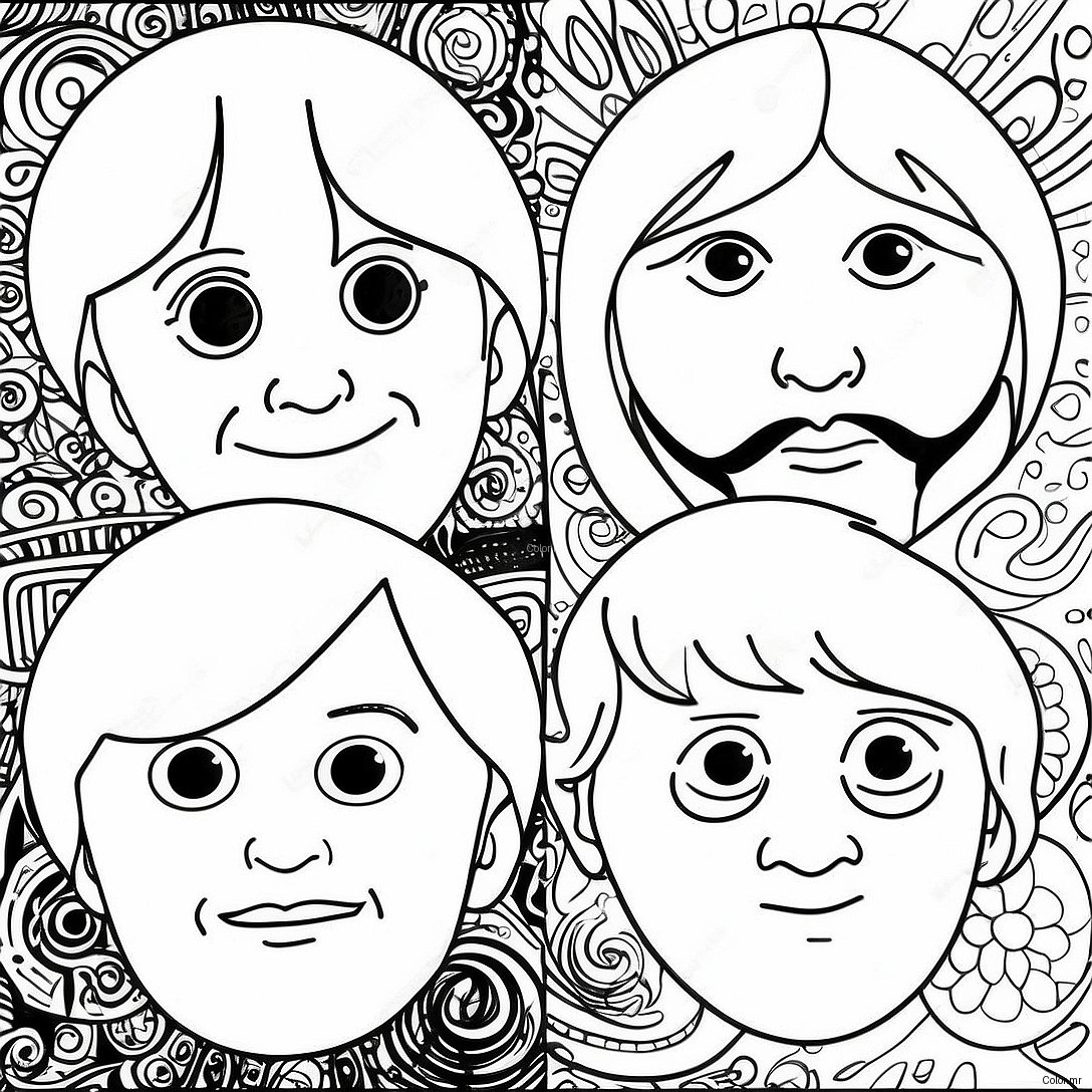 Colorful Beatles Album Covers Coloring Page 24896 22809