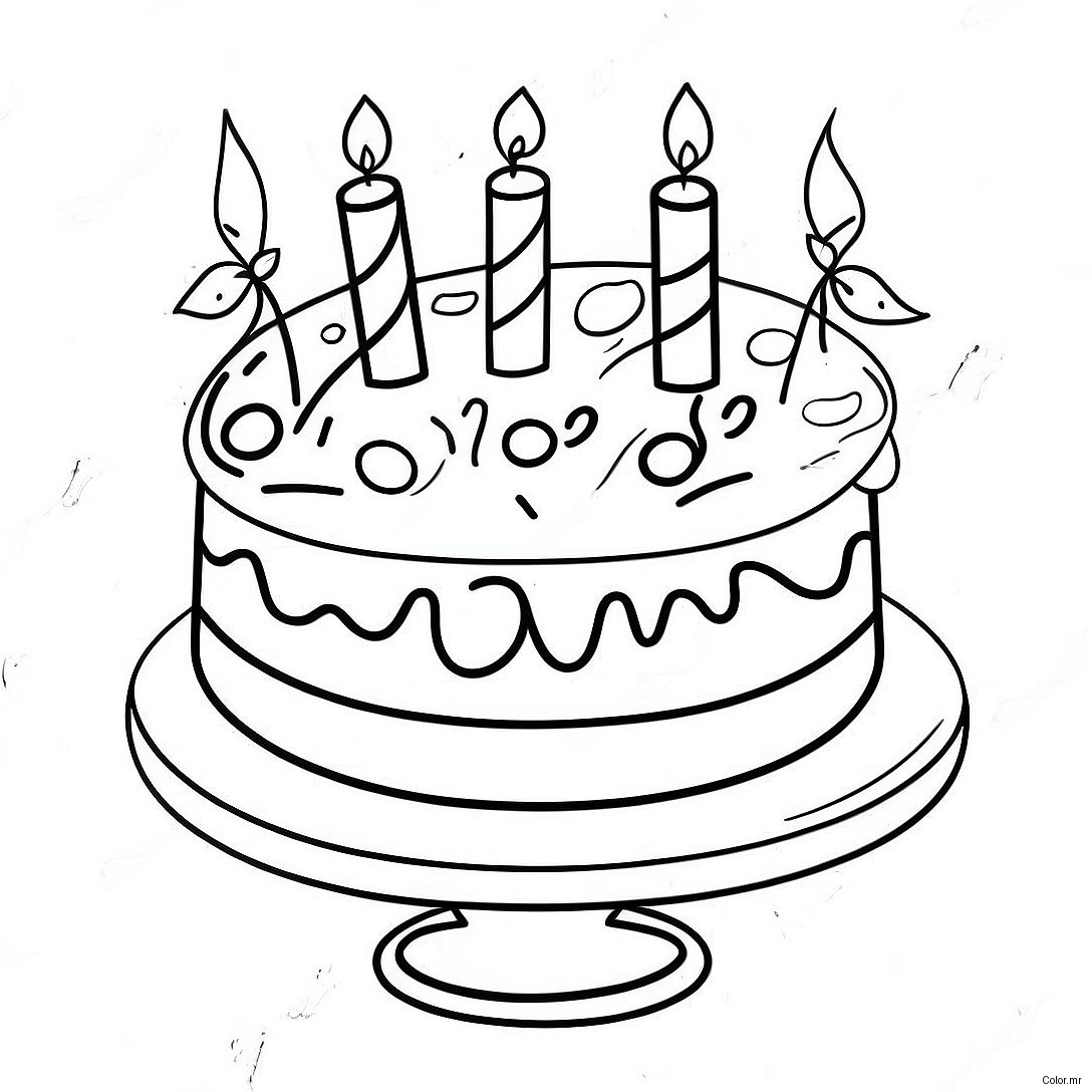 Colorful Birthday Cake For Grammy Coloring Page 60277 50010