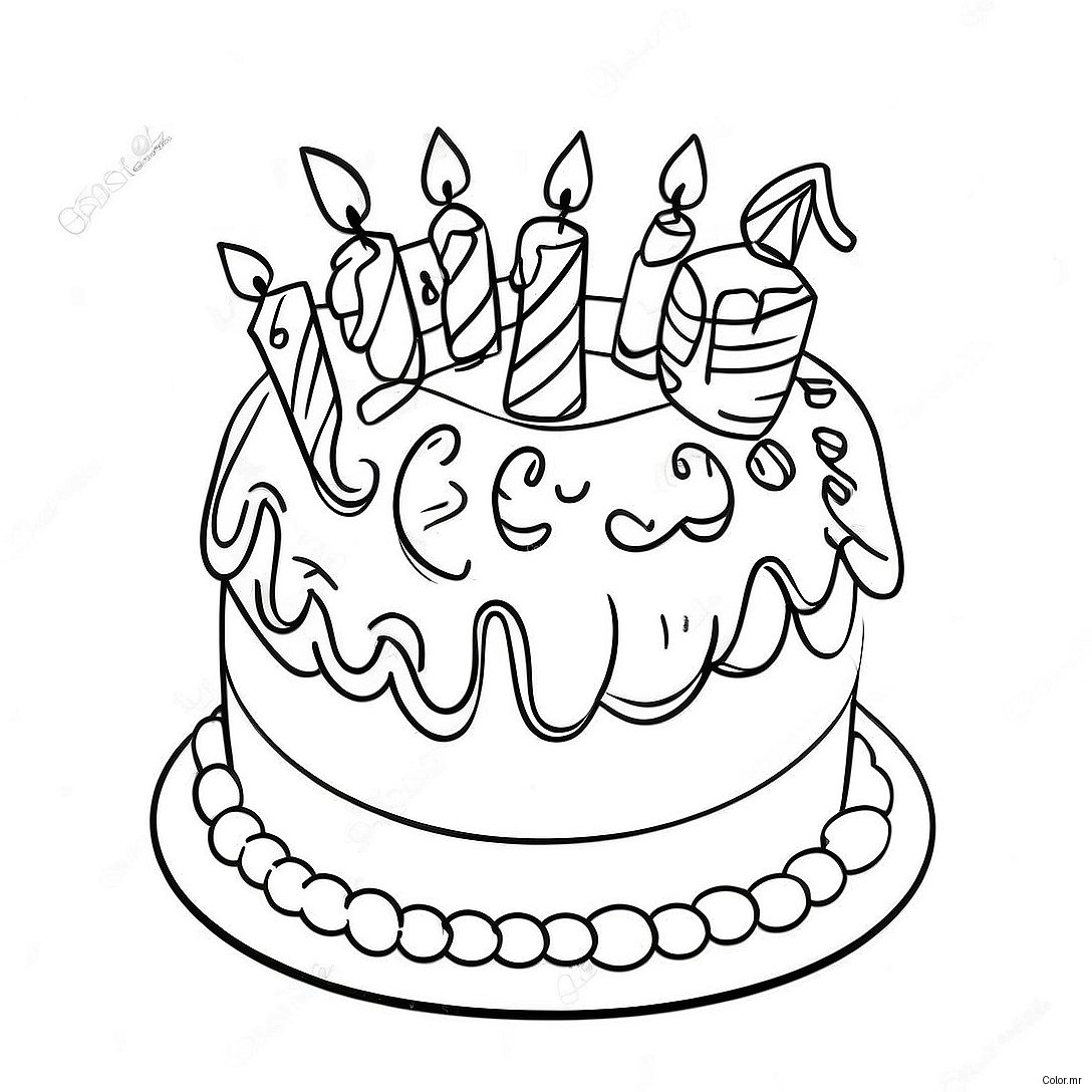 Colorful Birthday Cake For Grammy Coloring Page 60277 50012