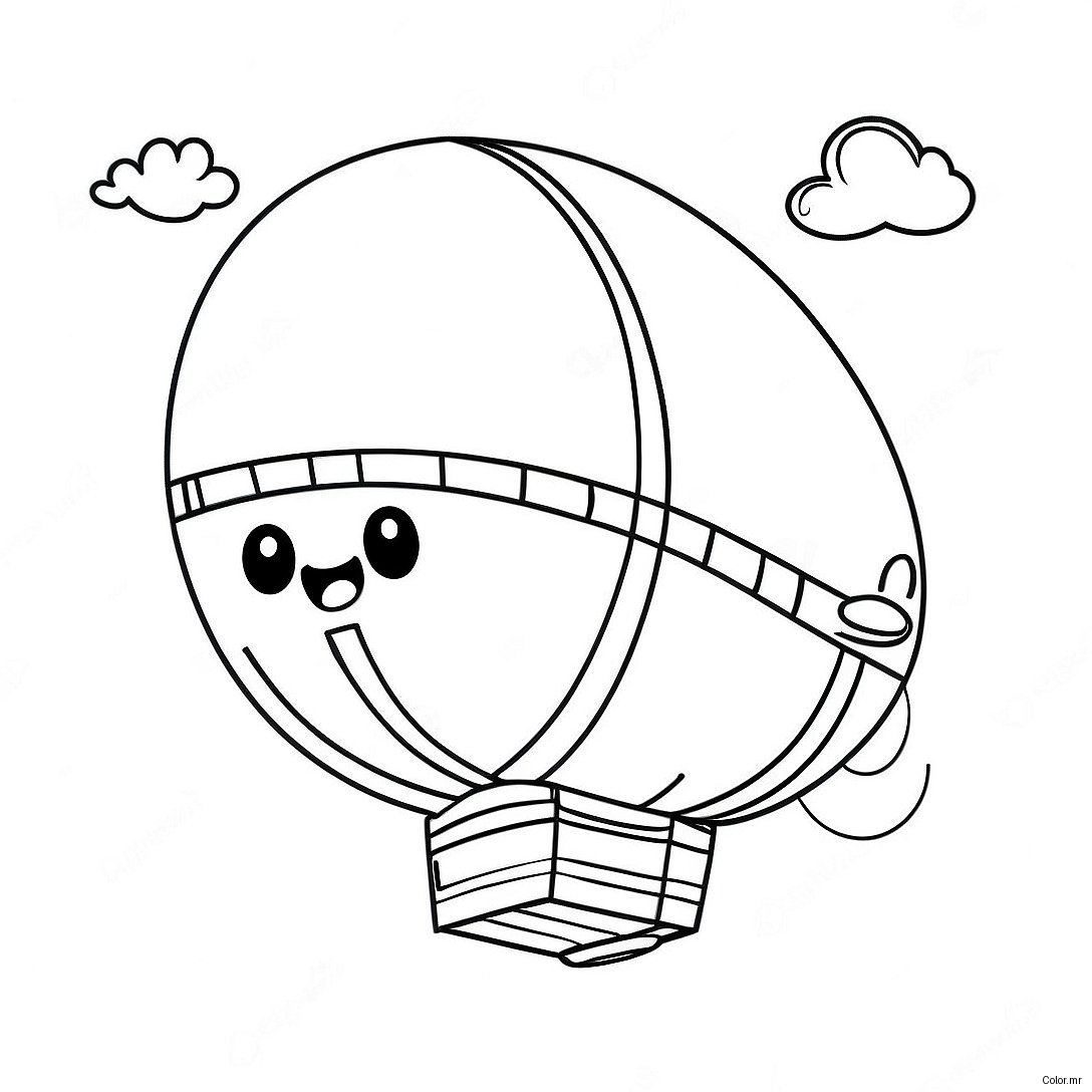 Colorful Blimp Floating In The Sky Coloring Page 73025 60291