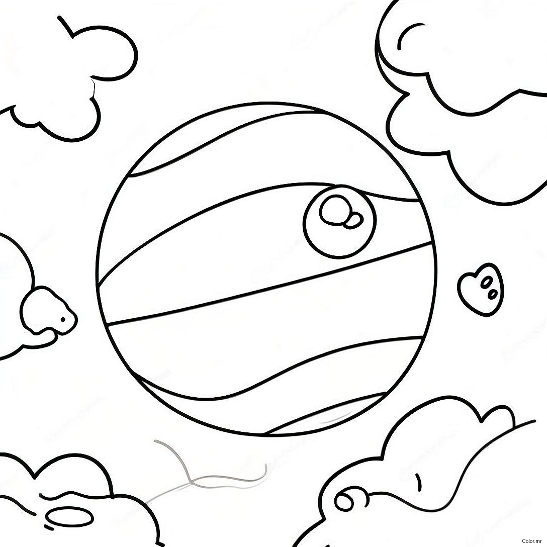 Colorful Bouncy Ball In Mid Air Coloring Page 72335 59737