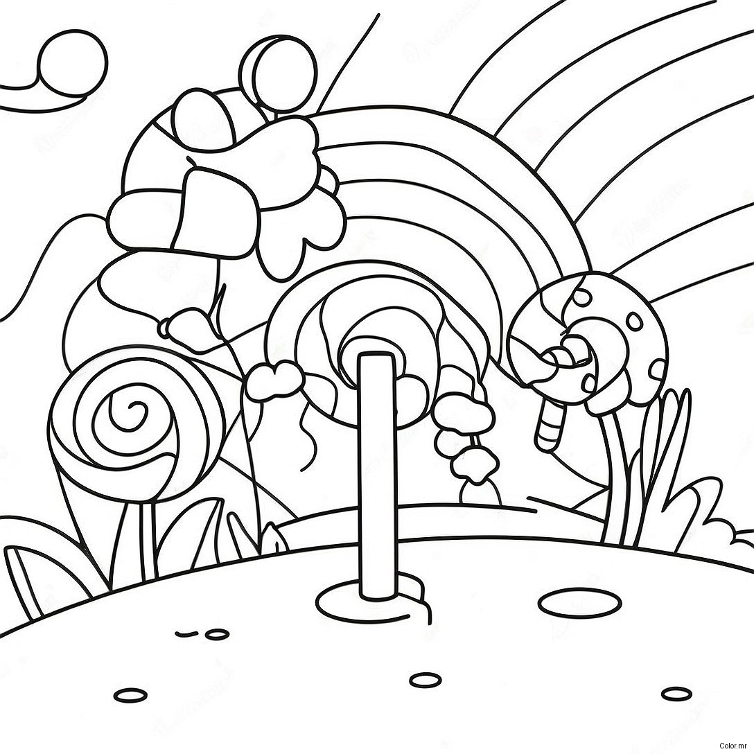 Colorful Candy Land Adventure Coloring Page 53719 44772