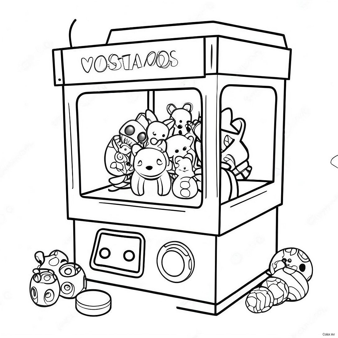 Colorful Claw Machine With Toys Coloring Page 45404 37713