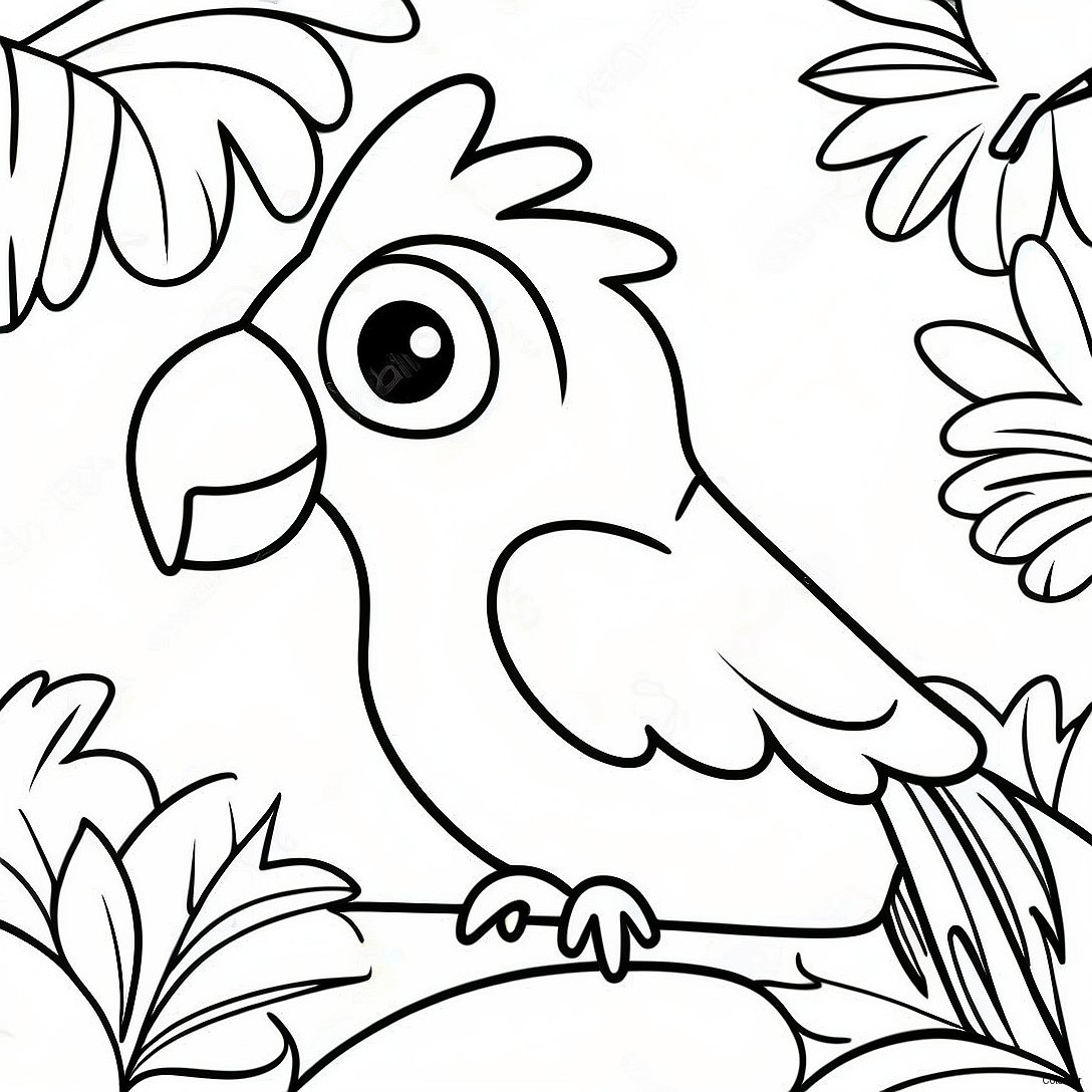 Colorful Cockatoo In Tropical Paradise Coloring Page 63690 52683
