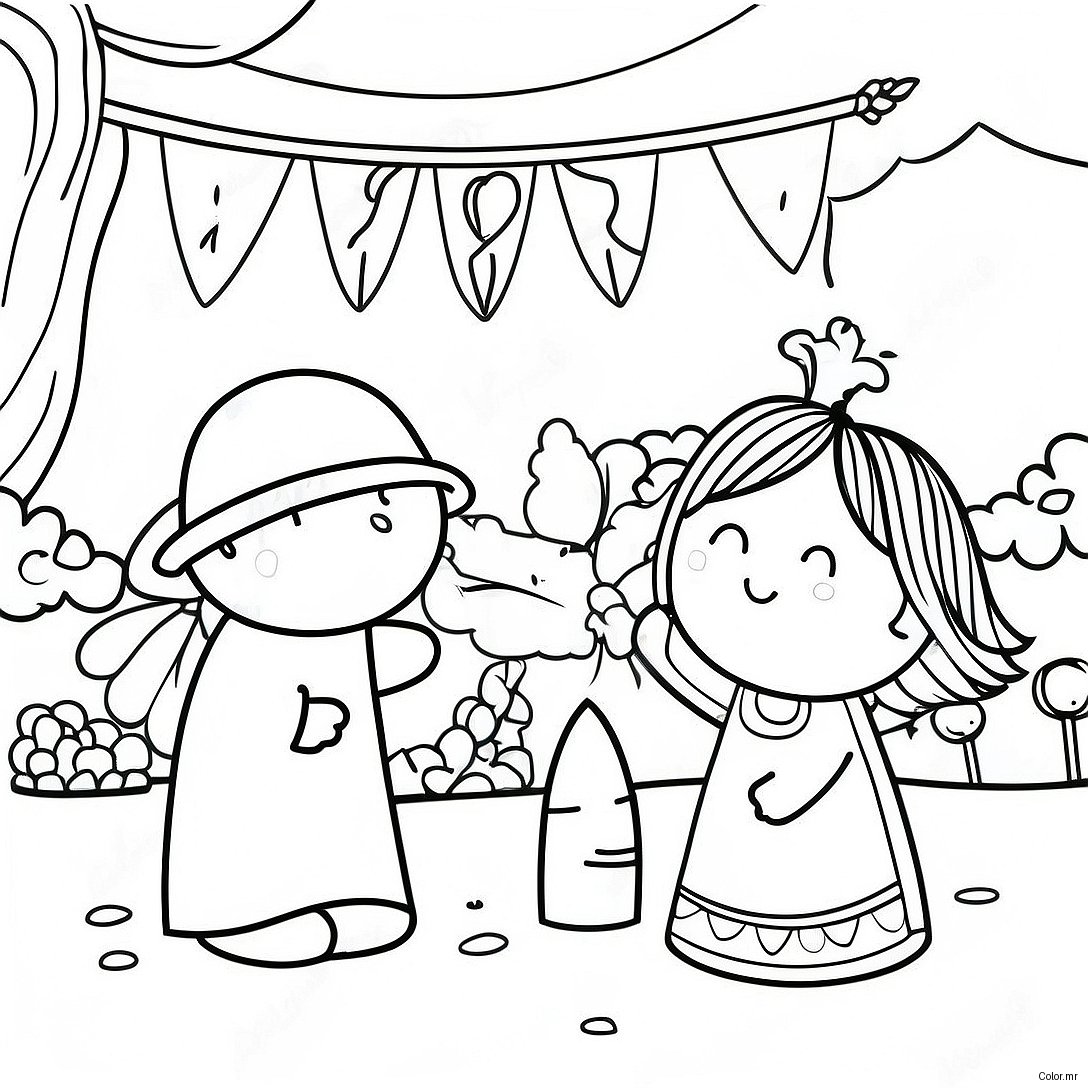 Colorful Dia Del Nino Festival Scene Coloring Page 46734 38901