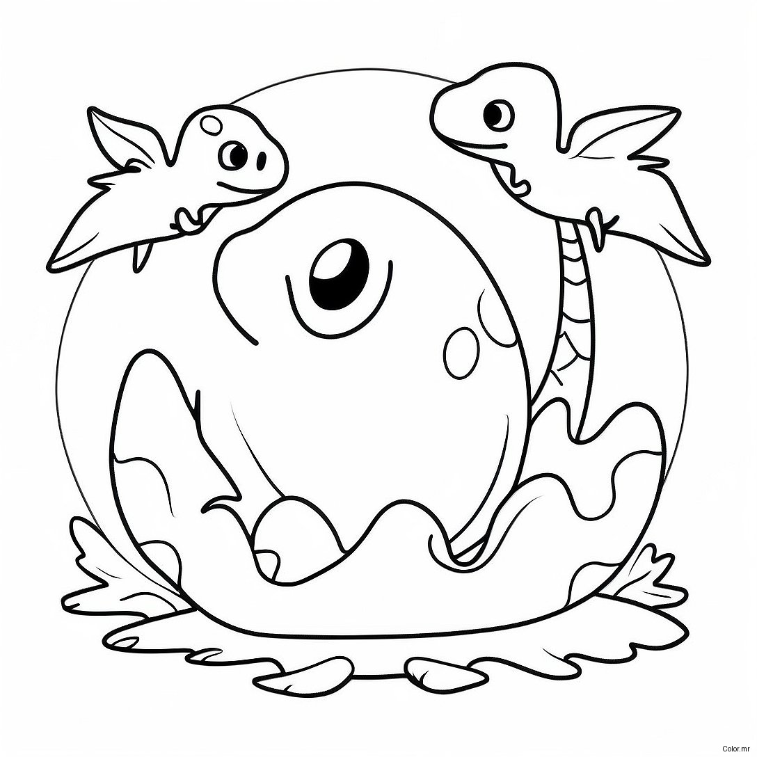 Colorful Dino Egg Nesting Scene Coloring Page 46944 39069