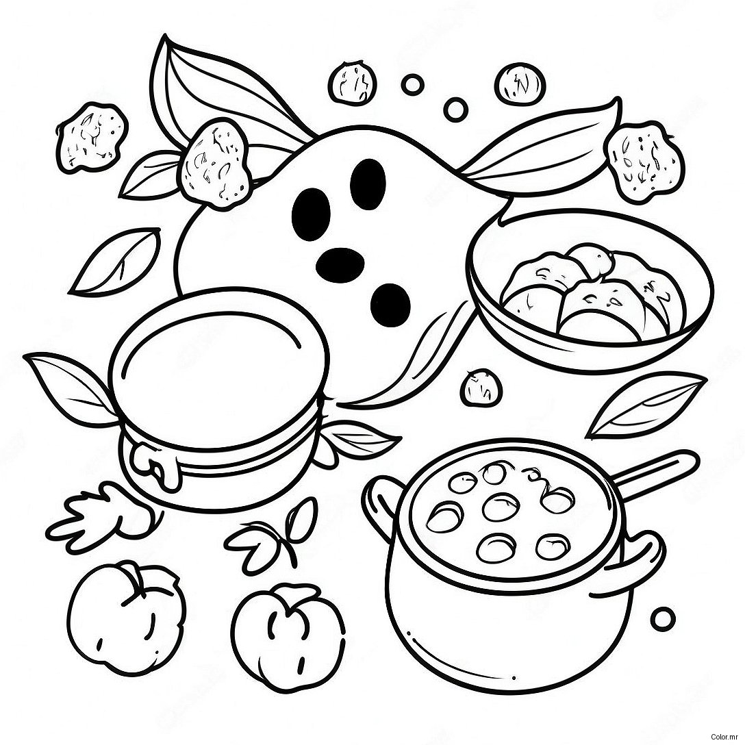 Colorful Disney Lunar New Year Feast Coloring Page 50215 41868