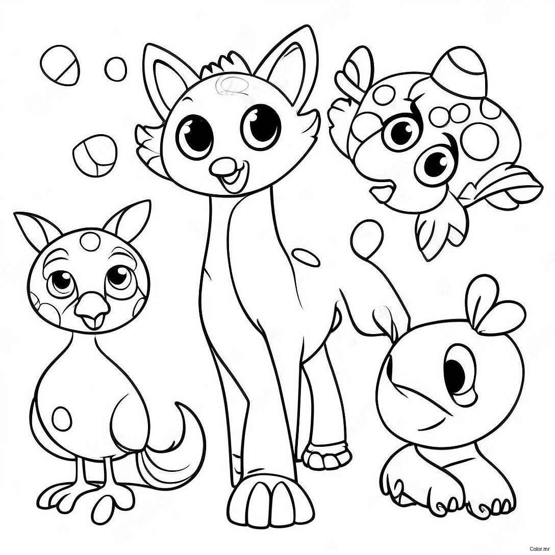 Colorful Dot Markers Animals Coloring Page 29869 26894