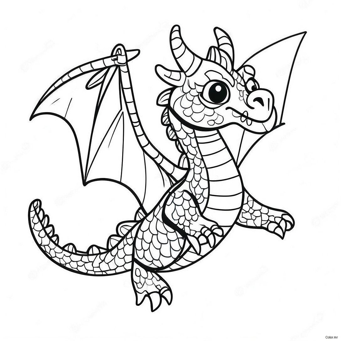 Colorful Dragon Puppet In Flight Coloring Page 20773 19234