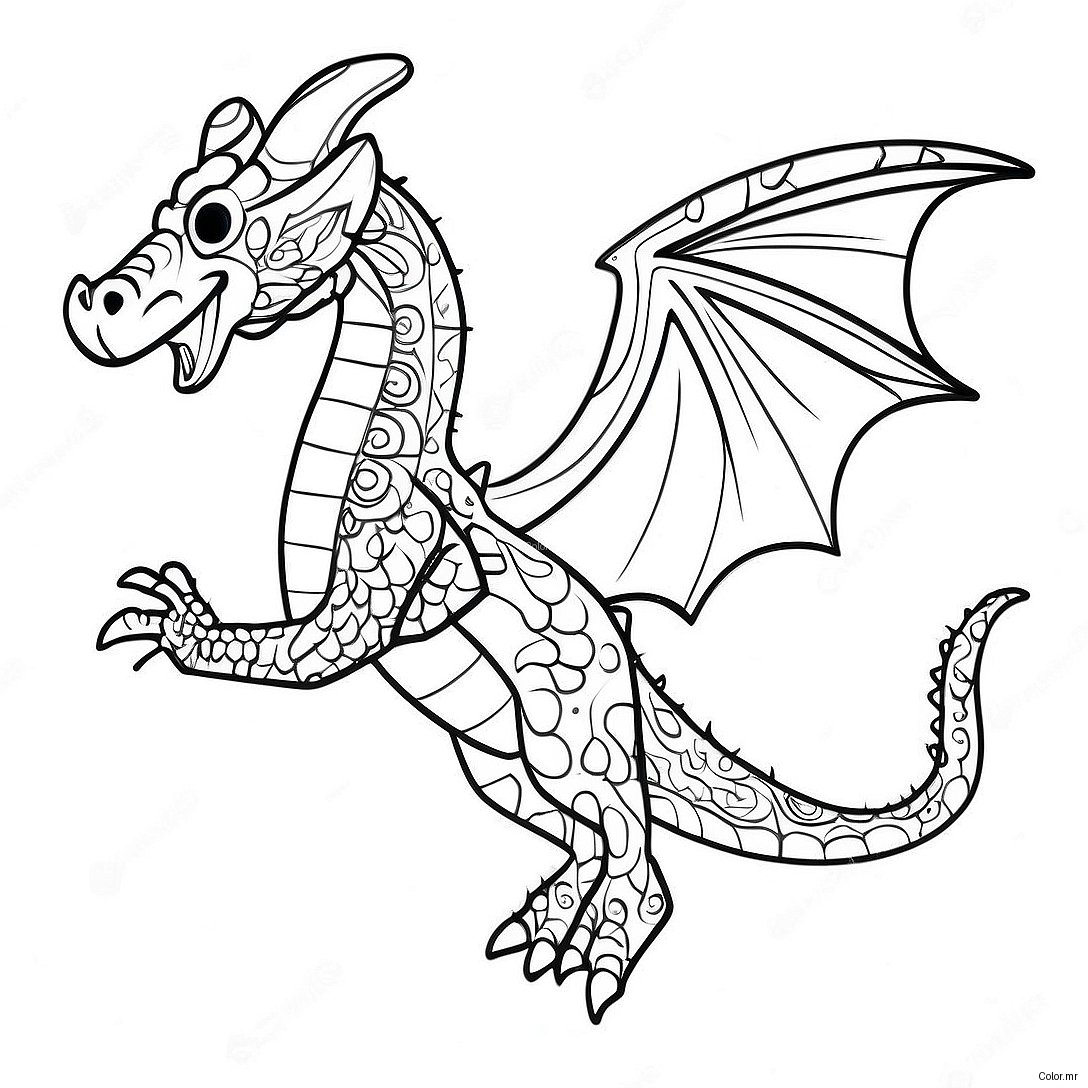 Colorful Dragon Puppet In Flight Coloring Page 20773 19235