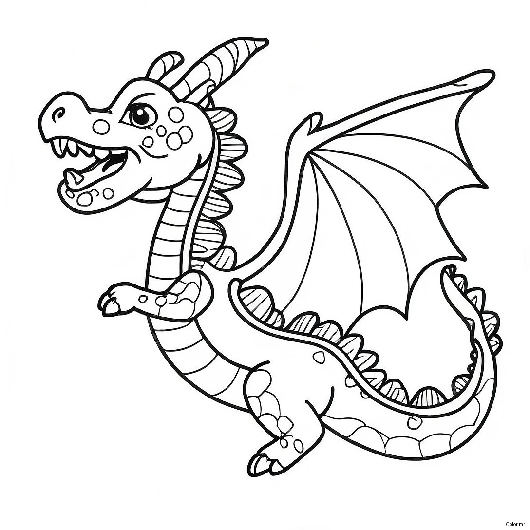 Colorful Dragon Puppet In Flight Coloring Page 20773 19236
