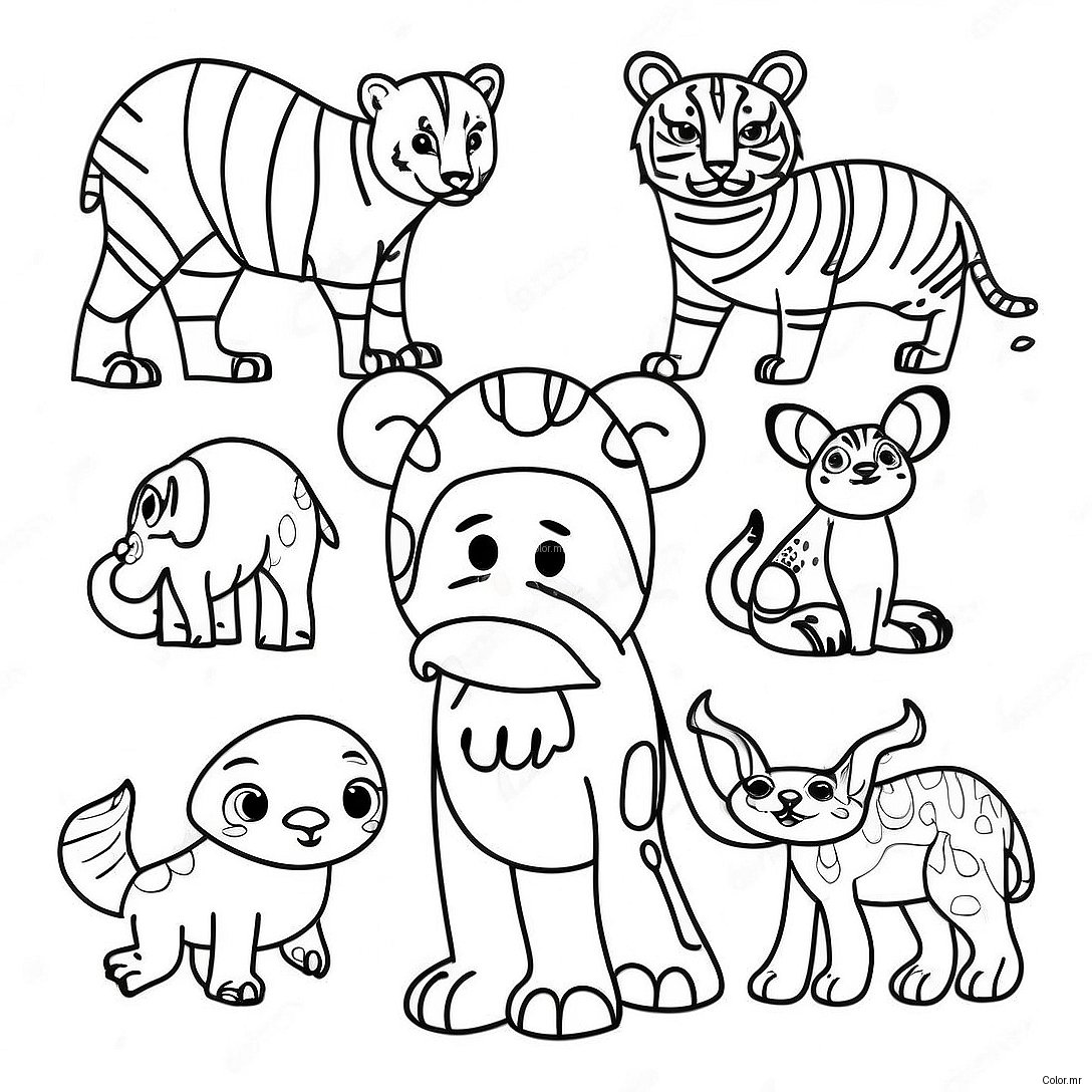 Colorful Endangered Animals Coloring Page 45774 38008