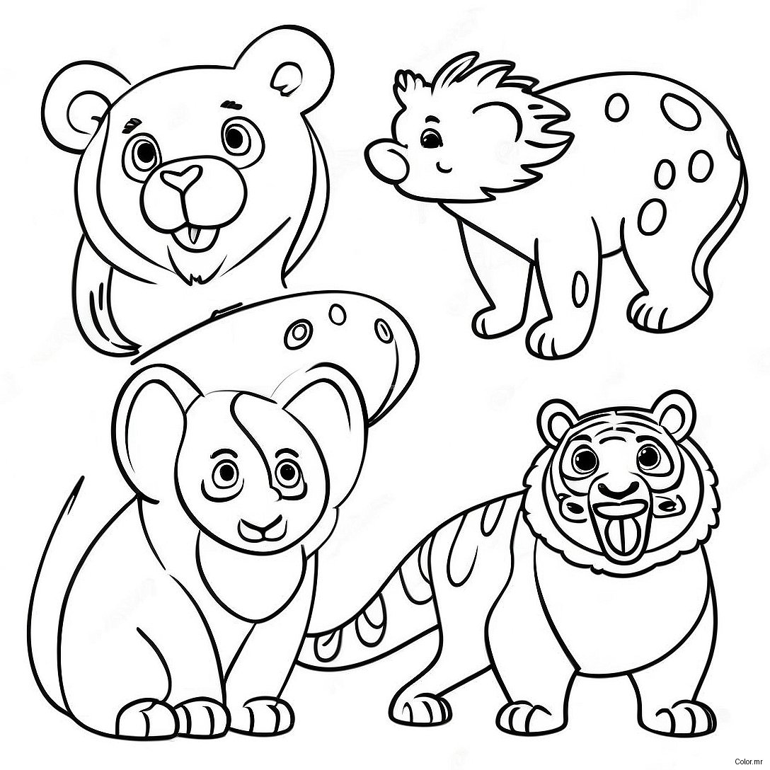 Colorful Endangered Animals Coloring Page 45774 38137