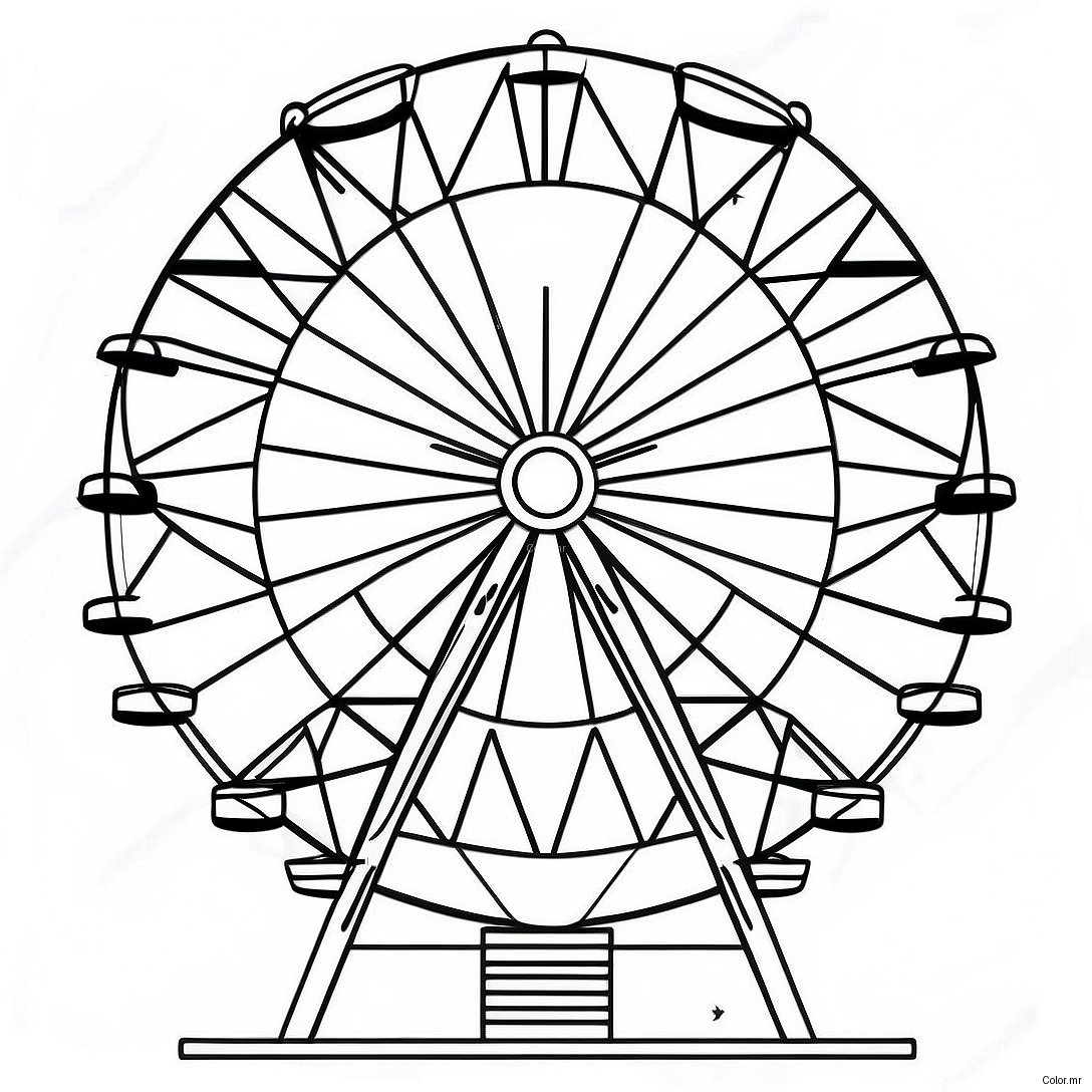 Colorful Ferris Wheel At The Fair Coloring Page 44743 37197