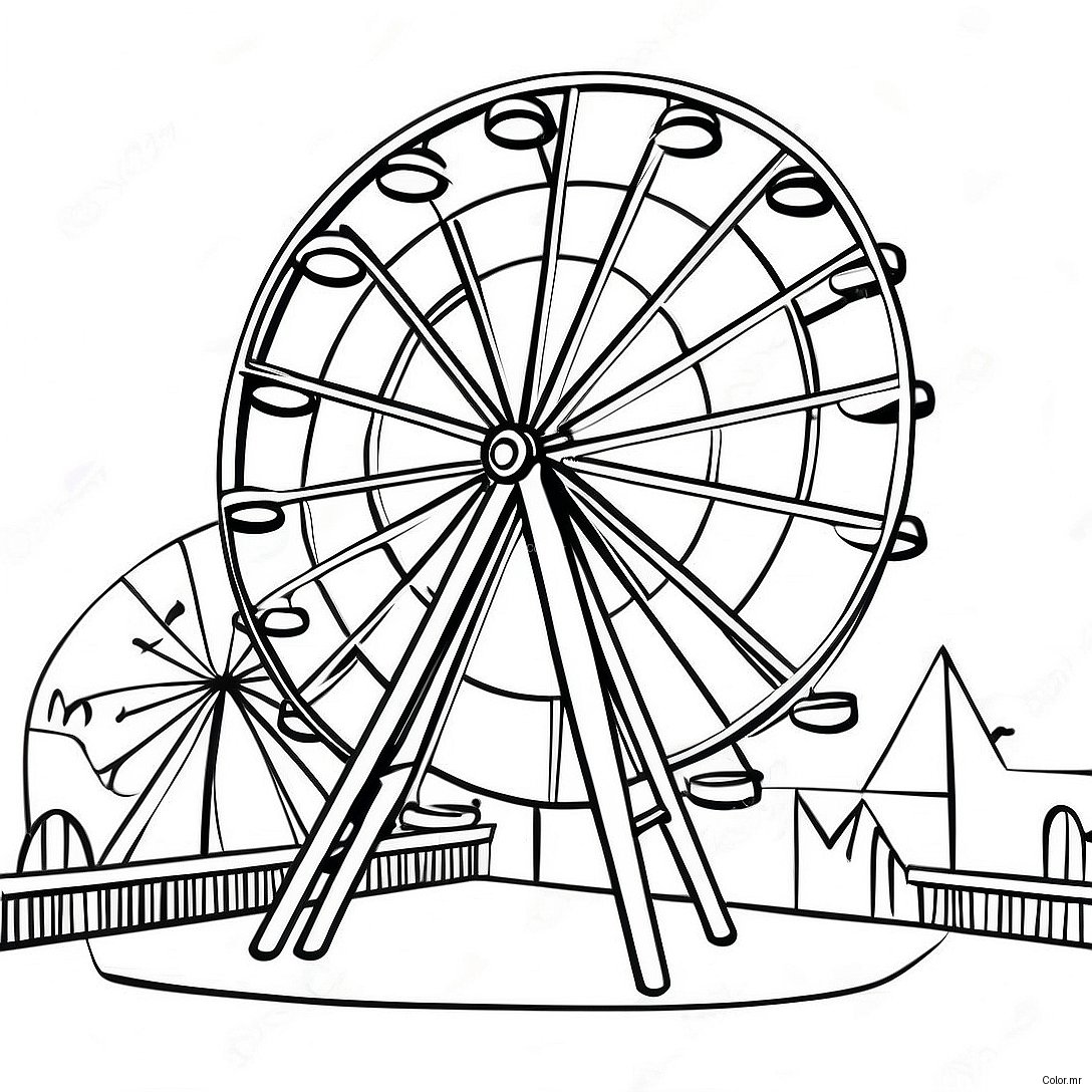 Colorful Ferris Wheel At The Fair Coloring Page 44743 37199