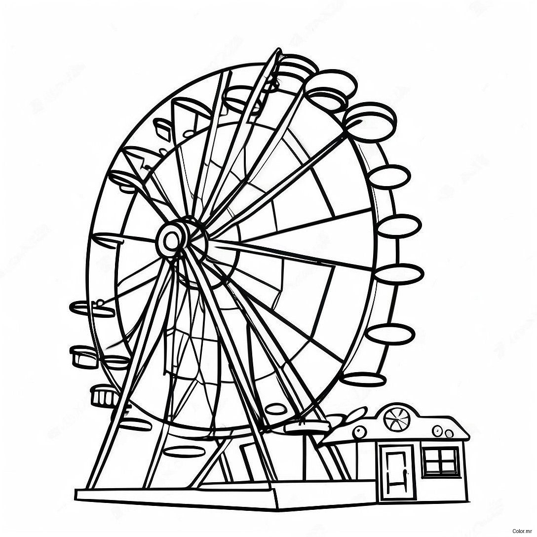 Colorful Ferris Wheel At The Fair Coloring Page 44743 37200