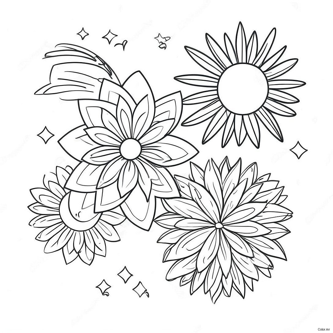 Colorful Firework Display Coloring Page 7795 6335