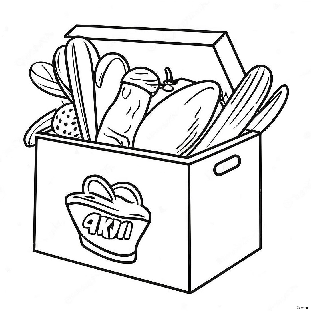 Colorful Food Donation Box Coloring Page 70474 58266