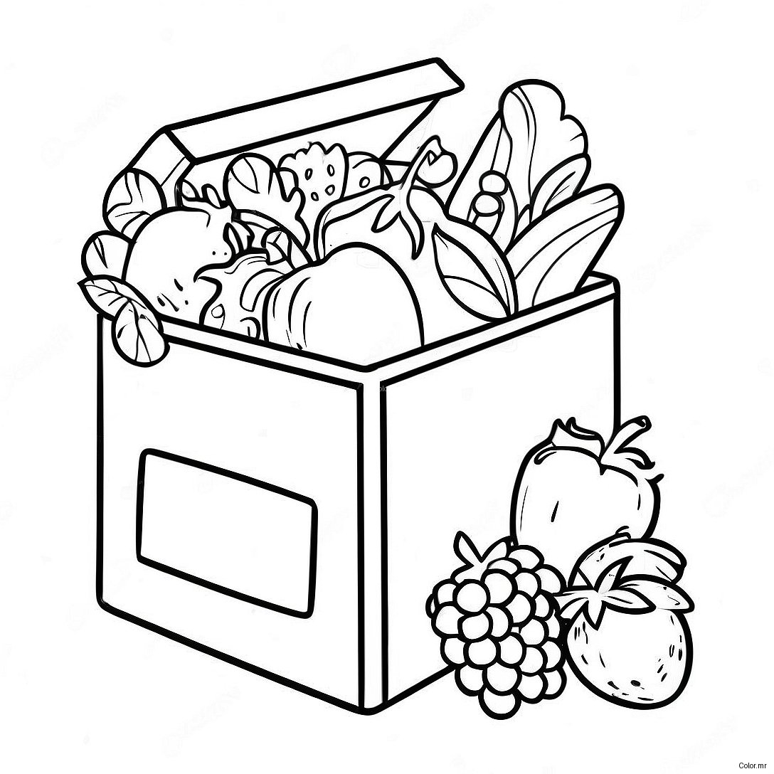 Colorful Food Donation Box Coloring Page 70474 58267