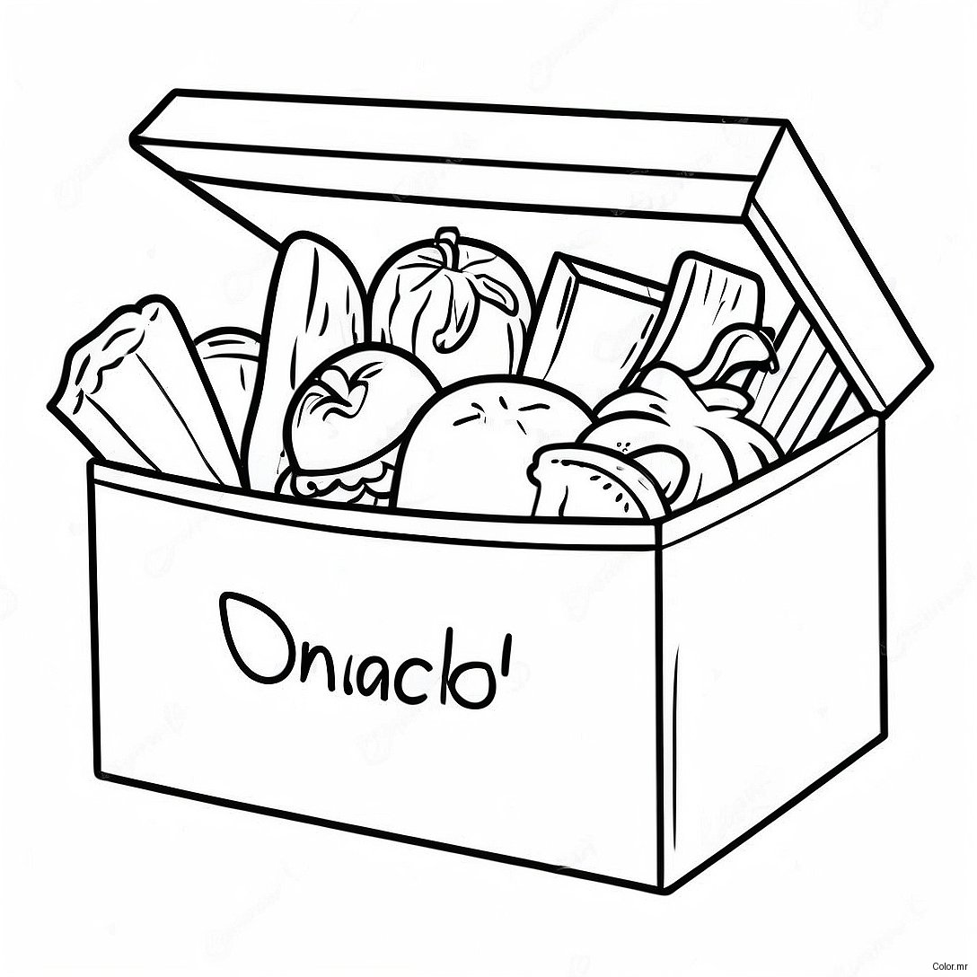 Colorful Food Donation Box Coloring Page 70474 58268