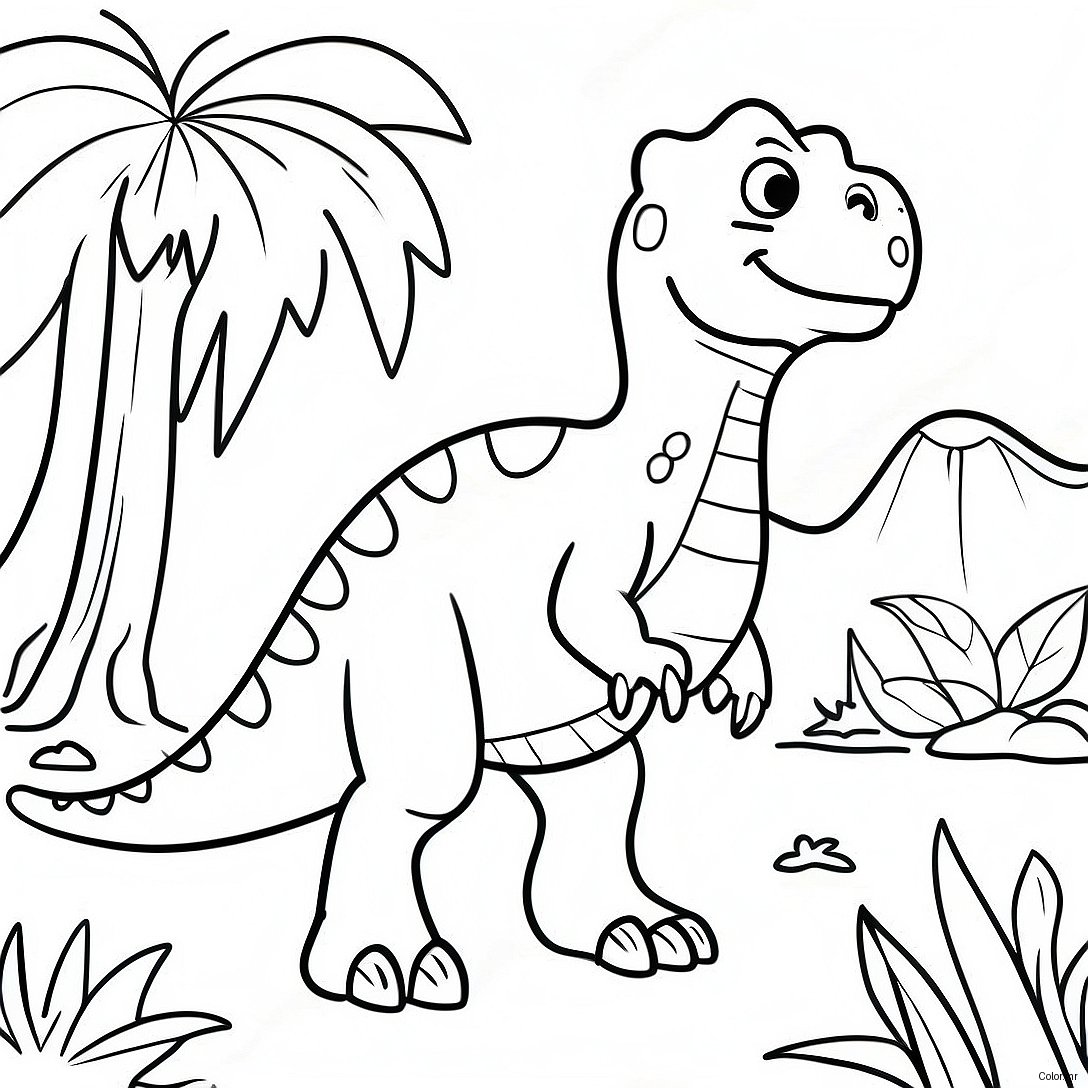 Colorful Hybrid Dinosaur In Jungle Coloring Page 52297 43510